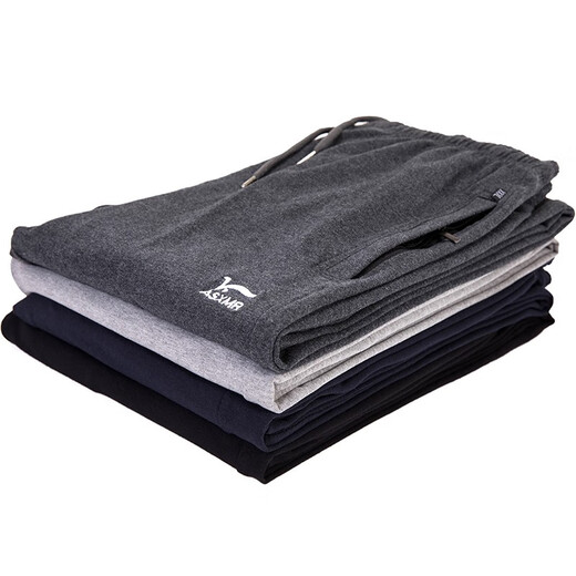 
Autumn E-summer summer middle-aged and elderly casual sports pants for men loose large size elastic waist straight casual pants for men's sweatpants cotton trousers 1098 spring and autumn thick dark gray L