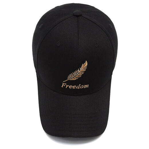 Pengjing Hut Männer und Frauen Four Seasons New Baseball Cap Korean Style Trendy Outdoor Outdoor Casual Fashion Feder besticktes vielseitige Baseballmütze Federschwarz