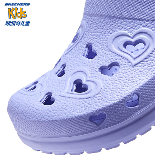SKECHERS斯凯奇商场同款2024夏季新款洞洞鞋舒适防滑女小童凉鞋308360N 薰衣草色/粉红色/LVPK 26