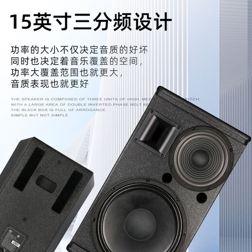 Glenston Professional 15-Zoll-12-Zoll-Drei-Minuten-Sprecher High-Middle-Bass 220 Magnetsprecher Passive HiFi-Fieber-Grade Heavy Bass Home Theatre KTV Home Conferening Hochzeit Audio K-1583 (15-Zoll-dreiminütige Version)/rechts