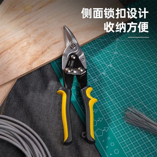 Deli iron sheet scissors, stainless steel scissors, straight-head aviation scissors, industrial scissors, barbed wire keel shears, aluminum plates, 10-inch straight-head aviation scissors-DL20030