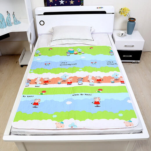 CALIDAD DE CHU GE, agua del tabique de orina para bebés se puede lavar, niños súper grandes, colchón de algodón puro de algodón puro adulto, colchón de tía de fuga de verano, oso azul 50*70cm dos piezas