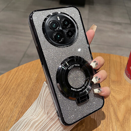 Jeweqiu Adecuado para real ME GT5PRO Case de teléfono móvil Realme GT5Por Protección de silicona Case RMX3888 Cubierta completa Anti-Fall Oppogt Soft Shell Soft Shell Opppo hombres y mujeres con hombres y mujeres Glitter-Temperatura Plata Temperatura] Electroplator transparente + Fileno de pantalla completa + Rompedor magnético Realme Real Me Gt Me Gt
