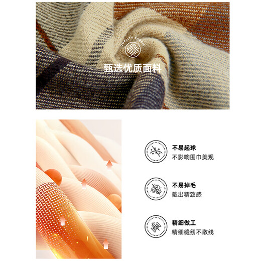 Écharpe Lugeli pour les hommes en hiver polyvalent à plaid à plaid tricoté