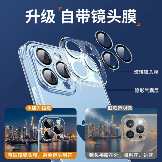Yingyue anwendbar für Apple 13 Mobiltelefone Hülle iPhone 13pro Max Neue High-End-Transparent-Silikon-Airbag-Anti-Fall Ultra-Thin-Objektiv mit Vollking