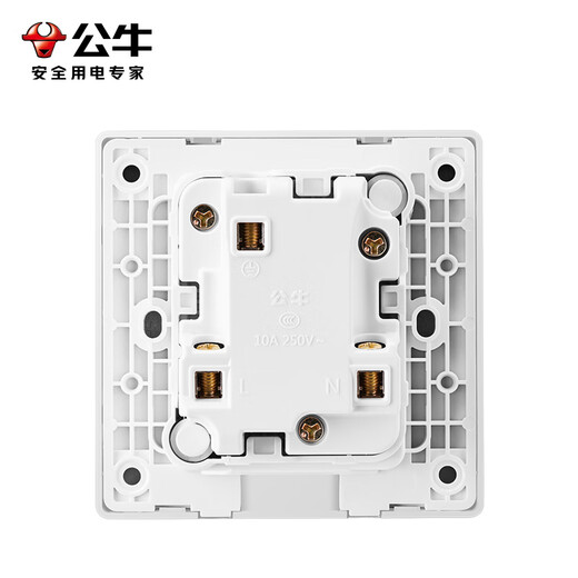 公牛（BULL）嵌入式插座面板暗冰箱专用内嵌式隐藏式插座10a五孔16a三孔隐形 白-五孔10A【适合冰箱/洗衣机/微波炉/床头柜】