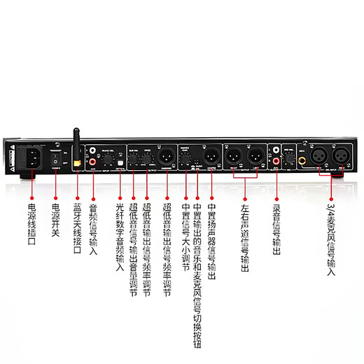 MICGRS pre-amp effector home with wireless charging microphone home ktv box singing reverb effect suppressor anti-howling coaxial optical fiber audio processor FX9 (Bluetooth/optical/Lotus)