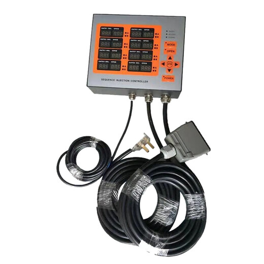 Hot runner timing controller, intelligent display screen, 8 sets of air valves, gas oil universal oil valve, 8-point mold injection molding machine needle valve, 16 sets of air valves, touch screen timing controller