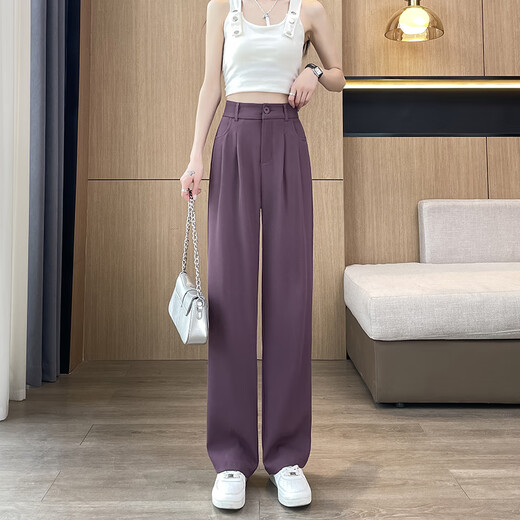 Jingluo Versión estrecha Pantalones de patas ancho para mujeres Pantalones de patas de patas rectas de la cintura delgada de verano