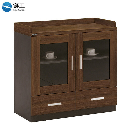 Chainwork Office Furniture Tea Cabinet Wooden Storage Cabinet Simple Modern Glass Plate Office Bookcase TC-JC0808 Door-to-Door Delivery TC-JC0808 Two-Door Cabinet 800Wx400Dx800