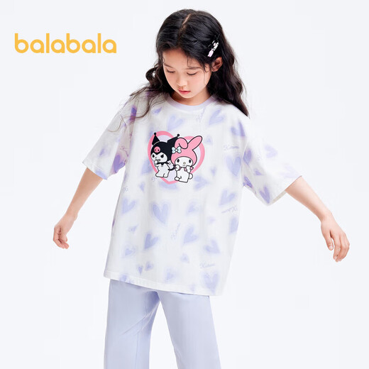 Balabala Children's Short Sleeve Girls T-Shirt 24 Summer Clothes for Middle and Older Children Sanrio IP 202224117030