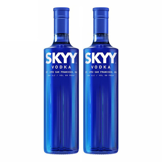 深蓝（SKYY）深蓝伏特加 SKYY VODKA 蓝天伏特加 原装进口洋酒烈酒基酒调酒 深蓝伏特加 750mL 2瓶