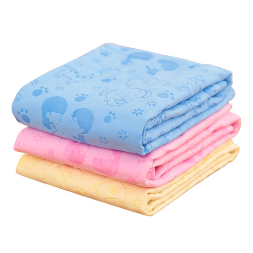 KimPets dog bath thickened bath towel pet absorbent towel large quick-drying imitation suede quick-drying dog bath towel cat supplies upgraded hook with tube (yellow) cartoon print