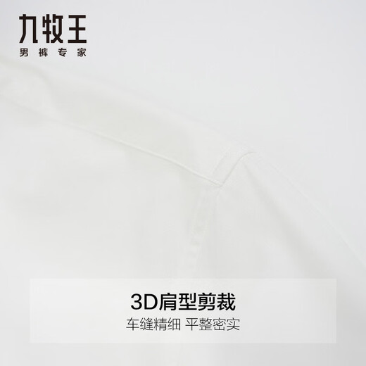 九牧王【经典免烫】 春夏款商务高端抗皱职场长袖衬衫男易打理衬 40117+白色+经典免烫359 41 175/96A(41)
