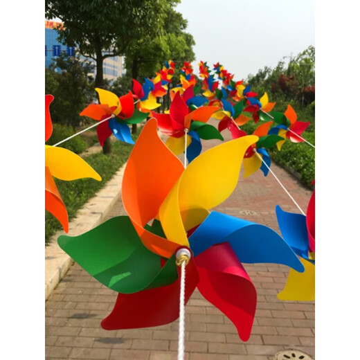 Mi Hong MIEHONE plastic windmill string outdoor decoration kindergarten children's toys shopping mall real estate rainproof scenic area layout windmill 28 cm round style