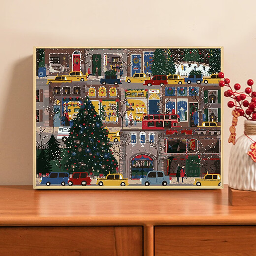 
galison winter lights Christmas DIY digital oil painting handmade coloring gift ins Feng Gaowei decorative painting hanging painting qx15841 60*80cm thick solid wood inner frame + exquisite outer frame (