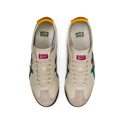 OnitsukaTiger classic retro casual shoes for men and women, comfortable and versatile shoes MEXICO66DL408 milky white/olive green 40.5