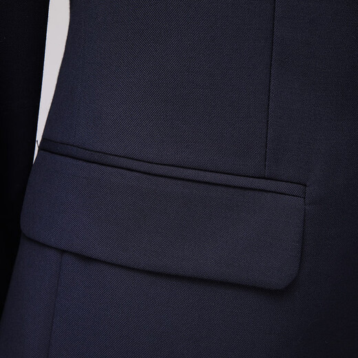 ROMON suit men's business slim formal dress groomsmen suit groom suit single button suit navy blue XL