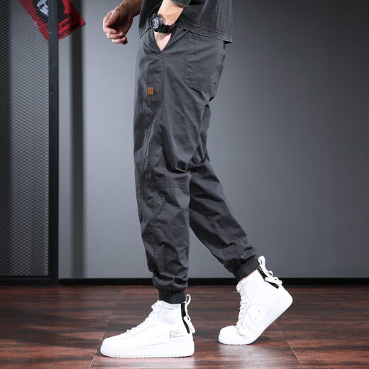 Zehn Kranbindungen arbeiten Hosen Männer lose trendige Frühlings- und Sommer-Freizeithosen Männer elastischer großer Hose Hose Hosen Herrenbeine Bindungen Schwarz dünn (Sommerdünn) 4xl (210-230jin [Jin gleich 0,5 kg])