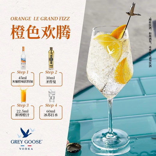 Grauer Gänsewein, Mischung von Grundwein, Wodka, 40 Grad Cola Fass, Mischweinwein, grauer Gans Orangengeschmack 750 ml Flasche