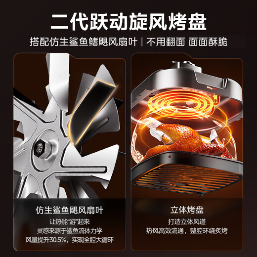 Midea air fryer for home use, large viewing window, no flipping required, metal inner cavity, steam tender frying, practical large capacity 5L, multi-functional three-speed air-controlled baking MF-KZC5089