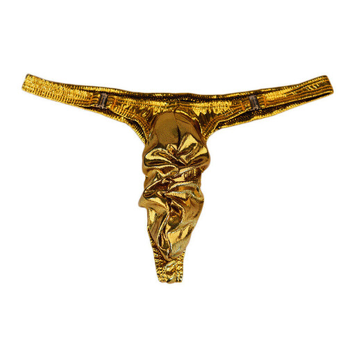 Confidential delivery, sexy men's sexy underwear, men's thong underwear, fully transparent T-pants, passionate, no-take-off night, black, one-size-fits-all, men's double-sided buckle, passionate U-convex sexy underwear, men's ice silk pleated bag, men's