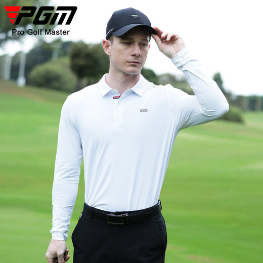 PGM Golf-Kleidung Herren Langsamtes T-Shirt Ice Seide Sleeve Laser Panzer Sommer Sport Top Polo-Hemd YF681-Weiß [Top] [Ice Seide] L.