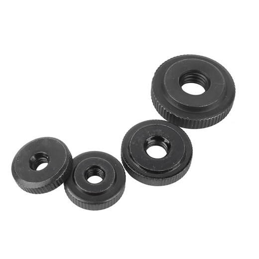 Creaby black zinc plated single layer hand screw nut GB807 nickel plated flat head knurled hand screw cap 304 material M10 (2 pieces)