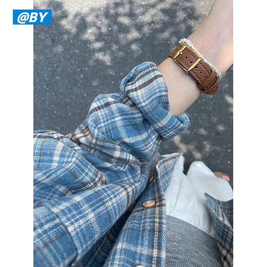 
Pei Shiyan blue grinding plaid shirt men's long-sleeved autumn and winter plus velvet thickened American retro commuter style shirt jacket c9734 rose red plus velvet M 95-115Jin [Jin equals 0.5 kg] can be worn