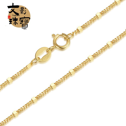 Wenying Wei Enya 18K gold necklace/gold necklace/rose gold/necklace/side column spacer necklace 40-45CM gold color 40CM about 2.5-2.7 grams