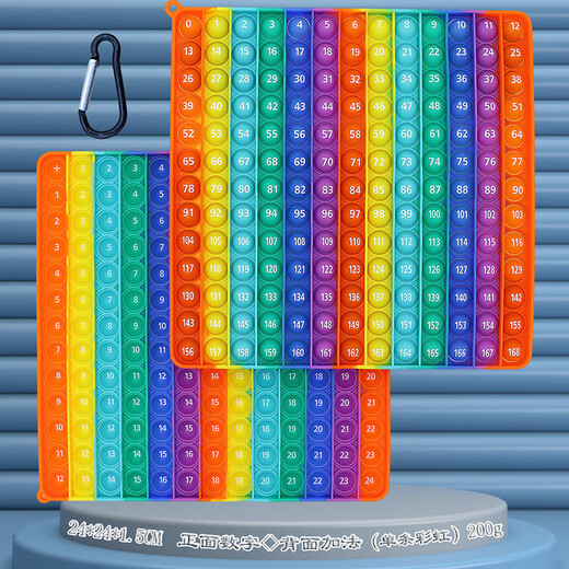 Vitalität Kinder interessante Zahl Crab Kinder Lernspielzeugdrucktastatur Alphanumeric 12x12 Multiplikationsformeln zur Zerstörung der Rattenpionierregenbogen 1-100 Zahlen (Single Rainbow 20cm)