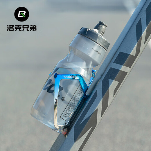 Rock Brothers Bicycle Water Bottle Rack Aluminum Alloy Cycling Water Cup Rack Gradient Colorful Road Bike Mountain Bike Bottle Rack RKL02BR-Black and Red