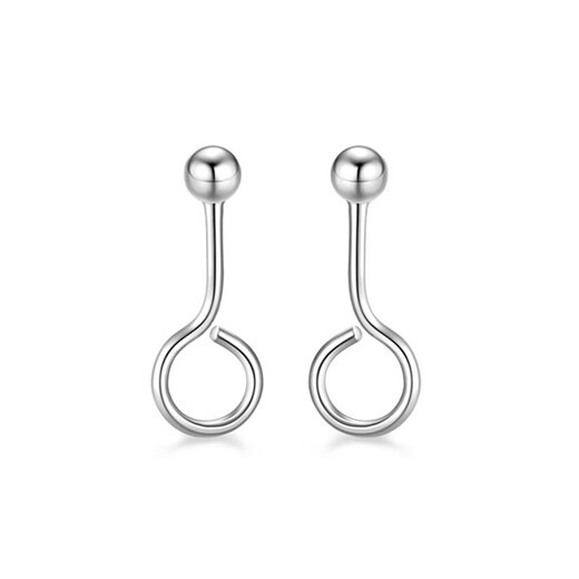 Jamie PT950 platinum earrings, small bean beads, pt950 platinum earrings for ear care, simple women's model - a pair of about 1 gram