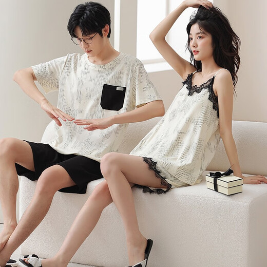 Lemianxina pareja pijama para mujeres en verano algodón de algodón puro ropa para el hogar