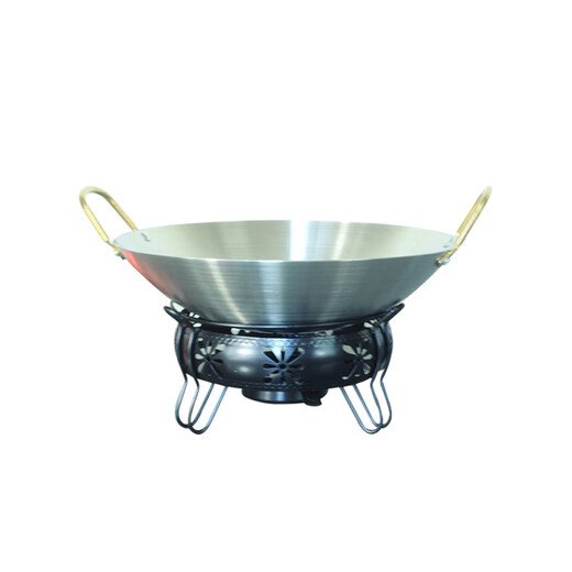 Chuanbao 304 Edelstahl trockener Topf 304 kleiner heißer Topf 304 Topf Haushaltshaushandtentopf Stange Trip 11 Zoll 304 Doppelohr Edelstahl Pot 11304 Zoll