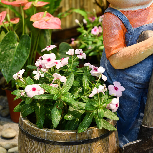 Yi Mingyuan courtyard decoration floor-standing simulation rabbit ornaments living room balcony crafts outdoor animal sculpture flower pot landscape style five (H20106)