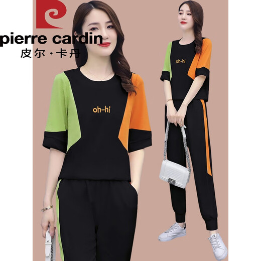 Pier Cardin Ice L Silk Short L Sleeve Casual Pants Juego de mujeres con un nuevo juego de moda casual de lujo de estilo 2024 de verano <684> White M (recomendado 100 Jin [Jin iguala 0.5 kg] o menos)