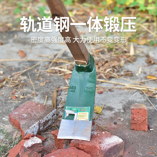 长柄老式翻地农用助头 挖土开荒农具种菜两用锄头 户外全钢加厚锄头 军工688条锄(单头)