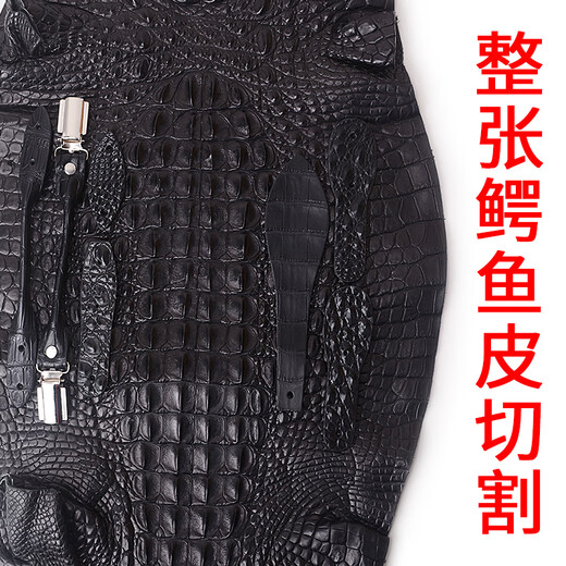 Yilemit Herren 3,5 cm breite Gurthose Hosentender T-förmig sechs Clips lässig Lässige große Krokodilleder elastische Schultergurt Erwachsene Britische Mode große Hossport-Geschenkbox T Crocodile Leder schwarz-schwarz 6 Clip