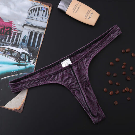 Bullet separation thong men's single gay comfortable T-pants sexy small nightclub gay love S (1'9-2'1) purple 1 pair