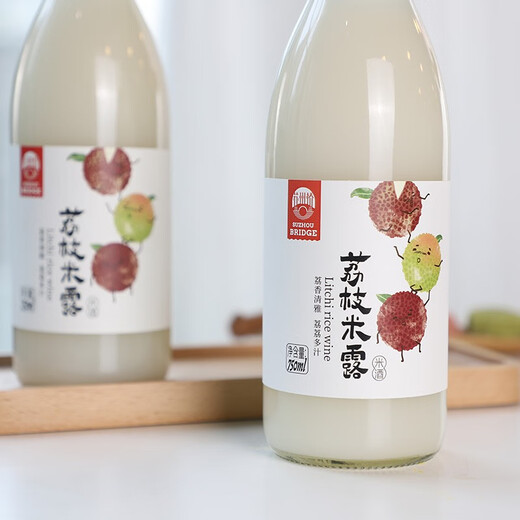 苏州桥 荔枝米露750ml瓶装0.5度低度甜米酒送礼佳品