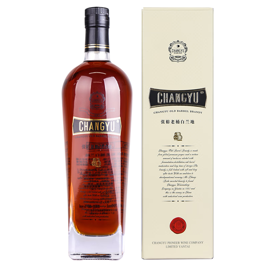 张裕白兰地珍藏五星老桶派格尔金奖白兰地四支套装洋酒 送礼 500mL 4瓶