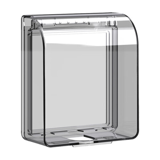 International Electrician Type 86 Socket Waterproof Box Self-adhesive Switch Power Supply Protective Cover Splash-proof Box Bathroom Toilet Socket Waterproof Cover Type 86 Adhesive Type-Transparent