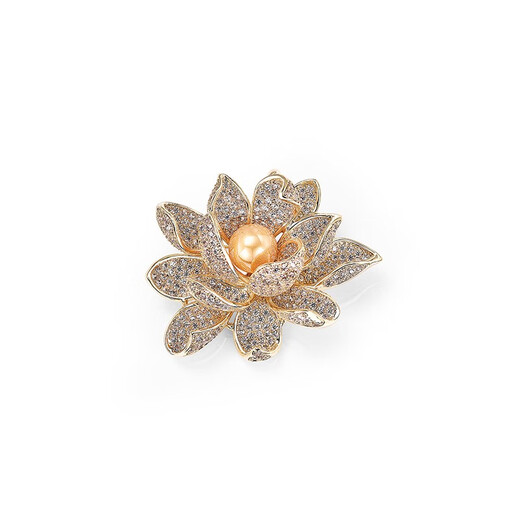 Camalon brand brooch for women 2025 new trendy high-end flower design luxury pearl accessories suit coat corsage gold