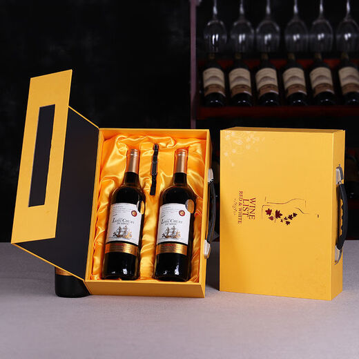 Boîte cadeau Vision Red Wine Boîte vide Boîte à vin à double support Boîte cadeau à vin rouge SN1694 Carton importé de bouteille d'origine simple sans ouvre