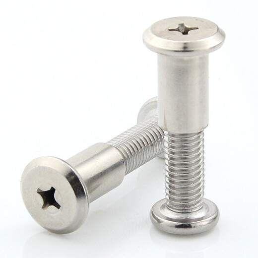 Haodong nickel-plated large flat head cross locking screws and knocking plywood nuts furniture combination connection sub-native nail bolts M6M8 6*35 screws with 8*12*M6 female-5 sets