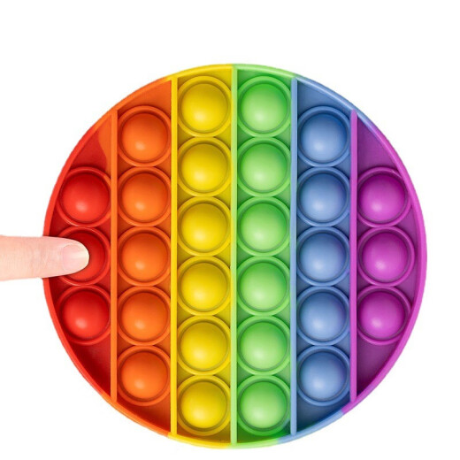 Aiful's decompression toy rainbow press children's pinch pressure relief board bubble silicone finger press board rainbow three pieces [circle + square + octagon]