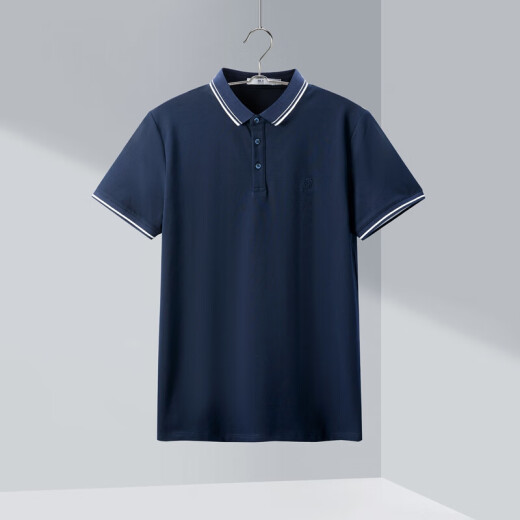 HLA Hailan House short-sleeved POLO solid color basic pique fabric pullover HNTPD2Q038A Navy Blue (38) 175/92Y (50)cz