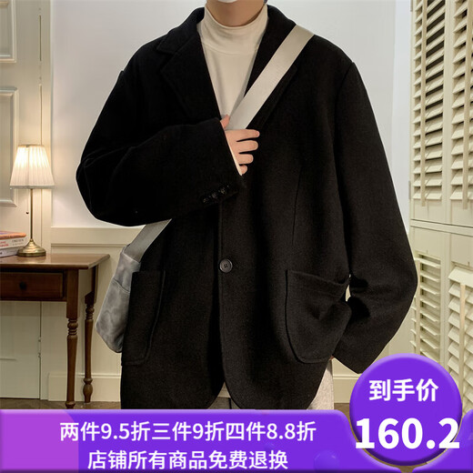 PUGOS FATTY Super grande taille 5xl Couleur de bonbons une veste petite de costume de bouille plus graisse plus grande taille en automne et hiver décontracté N6169 noir plus coton 3xl