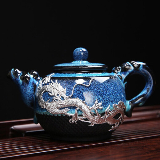 Pinyan Kiln-wechselndes Tee Set Home Office Geschenk Keramik Teekanne Kung Fu Tee Tasse Tee Tee Tee Utensil Geschenkbox 3883-14 Kopf Blau-Eye Xianglong Topf